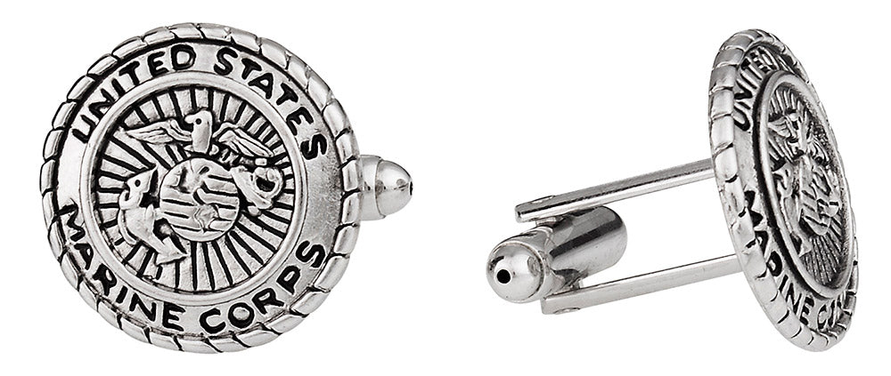 USMC Marine Corp Cufflinks Silver