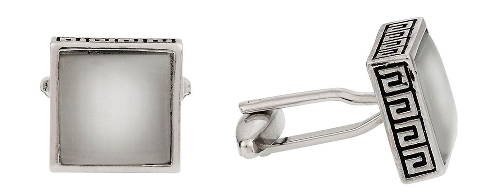 White Fiber Optic Cufflinks