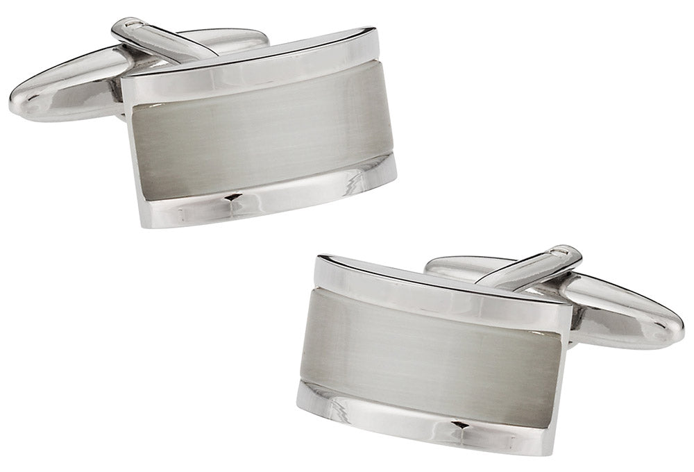 White Glass Cufflinks