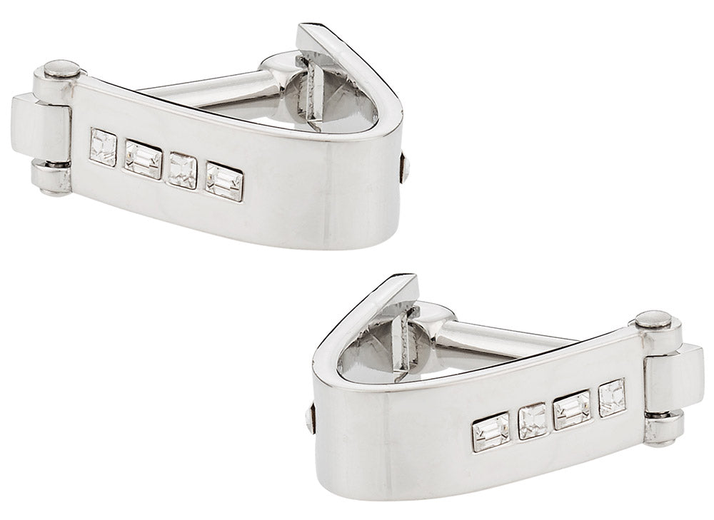 Wrap Around Cufflinks - Crystal Metal