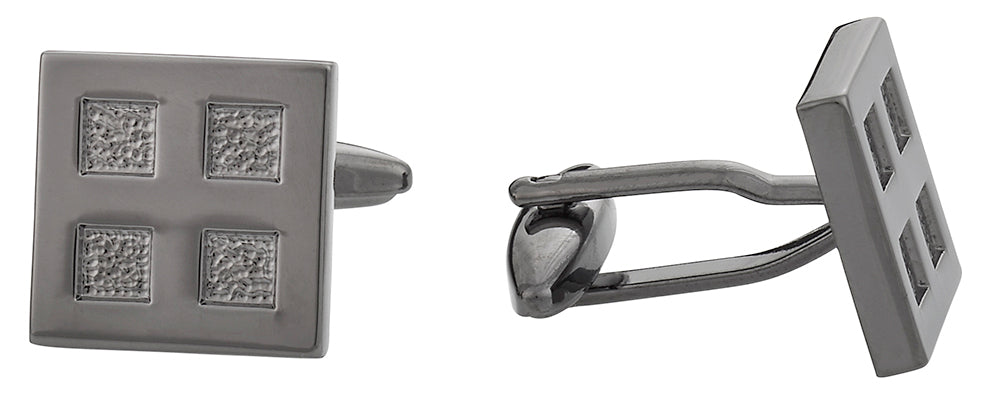 4 Square Gun Metal Cufflinks