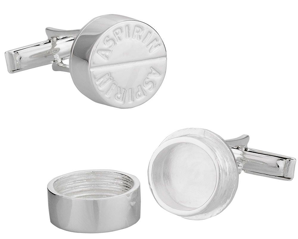 Solid Sterling Aspirin Cufflinks - Great Doctor Gift