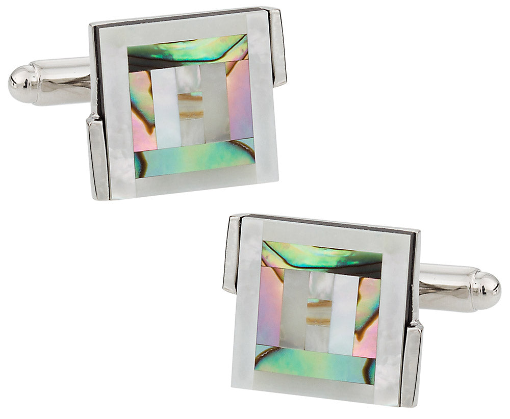 Abalone Bulls Eye Cufflinks