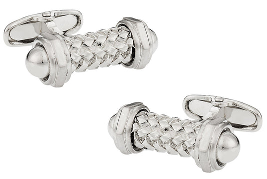 Austrian Capped Rod Silver Cufflinks