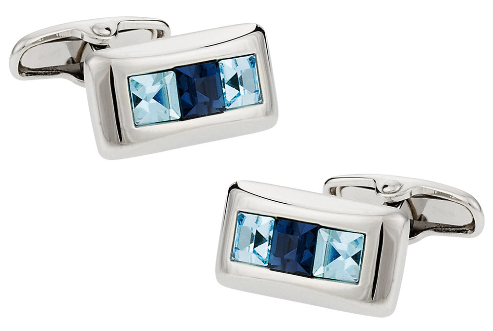 Austrian Crystal Cufflinks in Blue