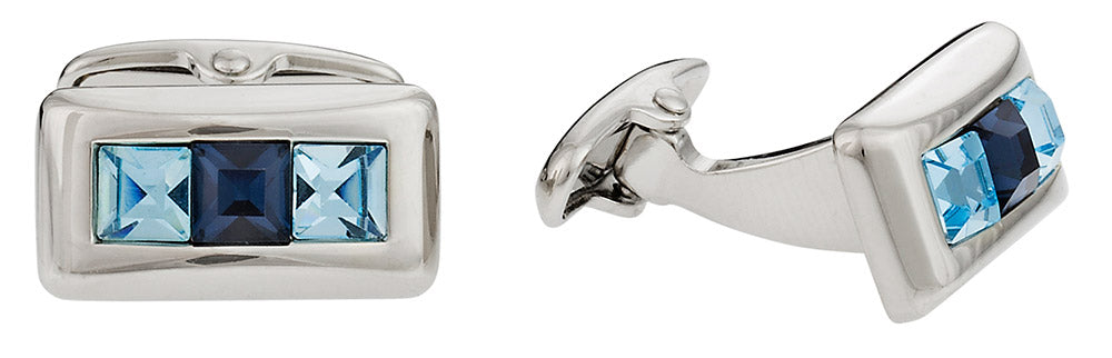 Austrian Crystal Cufflinks in Blue