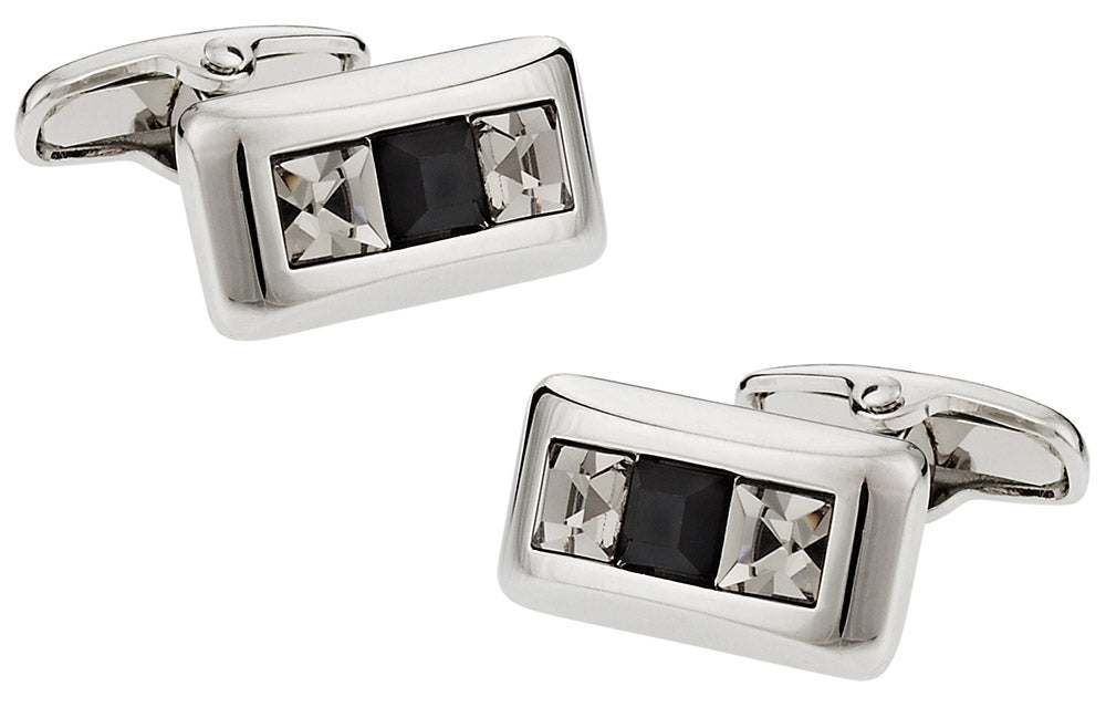 Austrian Crystal Cufflinks in Gray