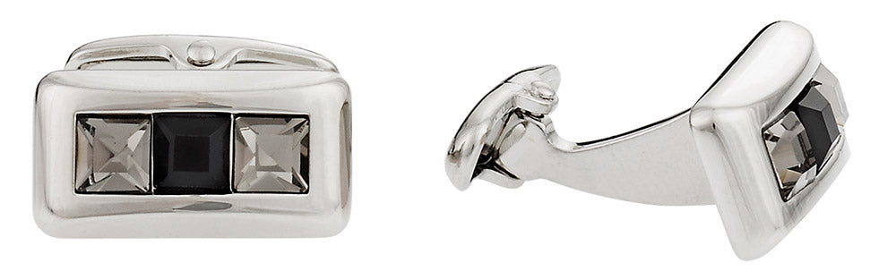 Austrian Crystal Cufflinks in Gray