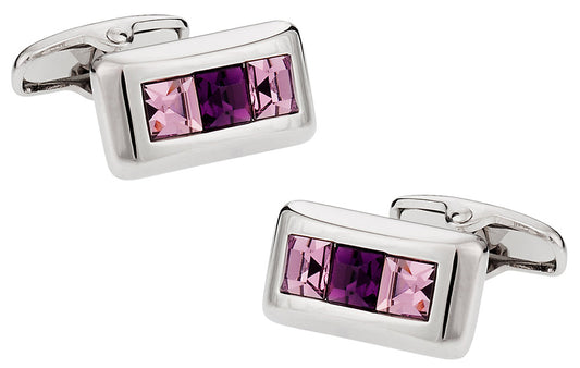 Austrian Crystal Cufflinks in Purple