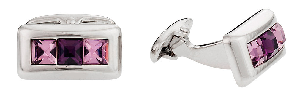 Austrian Crystal Cufflinks in Purple