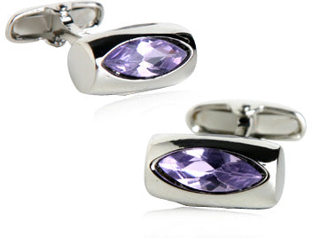 Austrian Purple Glass Vault Cufflinks