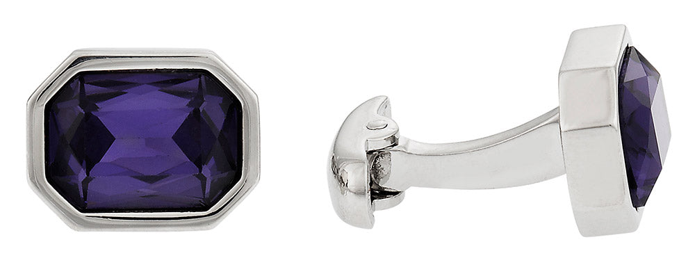 Austrian Shimmering Crystal Amethyst Cufflinks