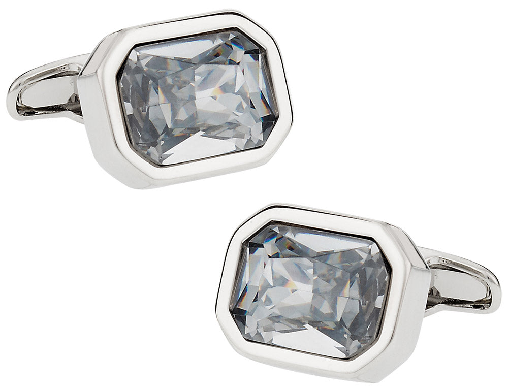 Austrian Clear Crystal Cufflinks