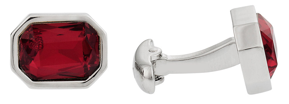 Austrian Shimmering Crystal Siam Red Cufflinks