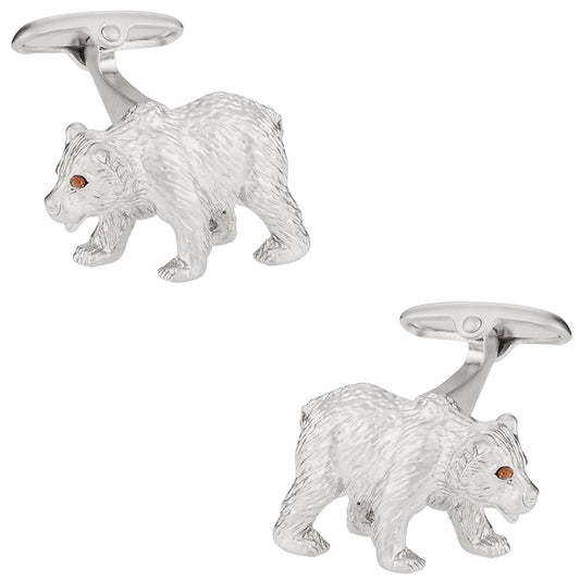 Bear Cufflinks with Swarovski Eyes