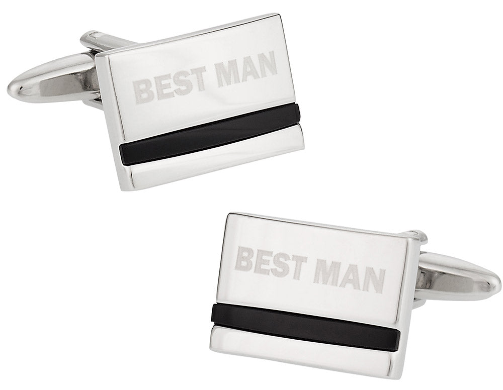 Best Man Wedding Cufflinks with Onyx