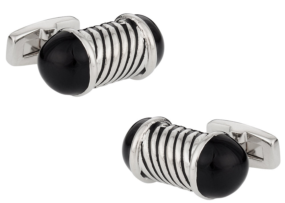 Black Capped Rod Cufflinks