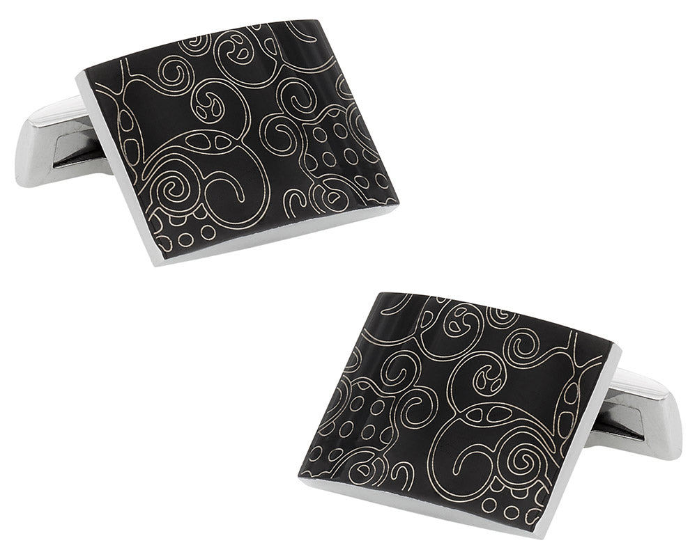 Black Stainless Steel Cufflinks Art