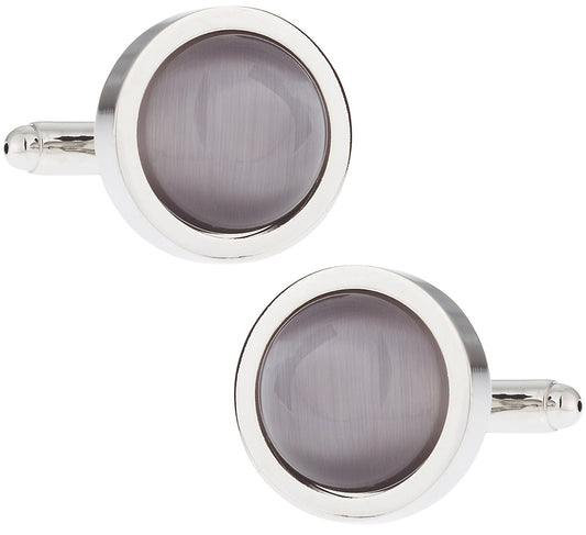 Silver Glass Cufflinks