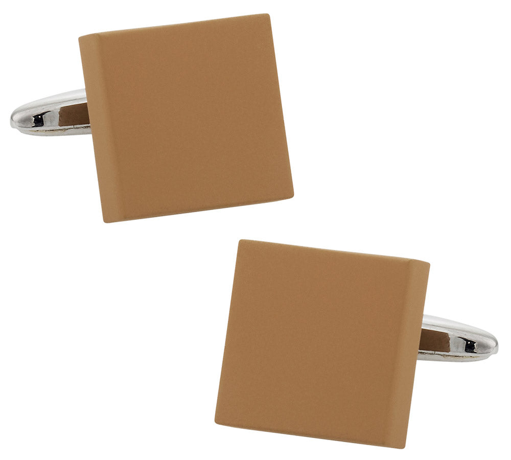 Brown Modern Square Cufflinks