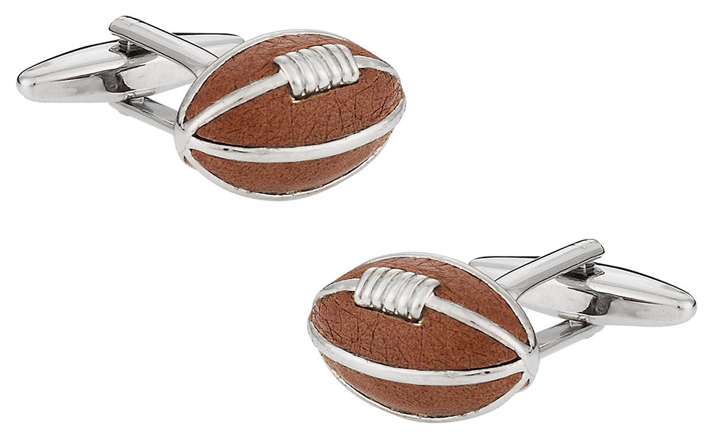 Brown Football Cufflinks