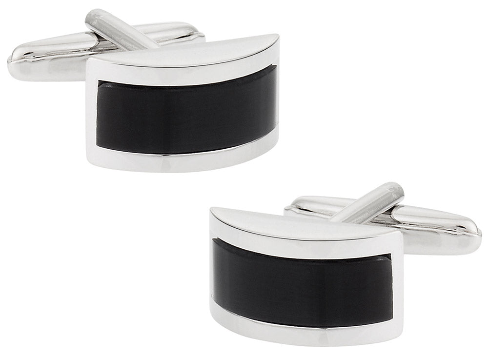 Charcoal Gray Fiber Optic Cufflinks