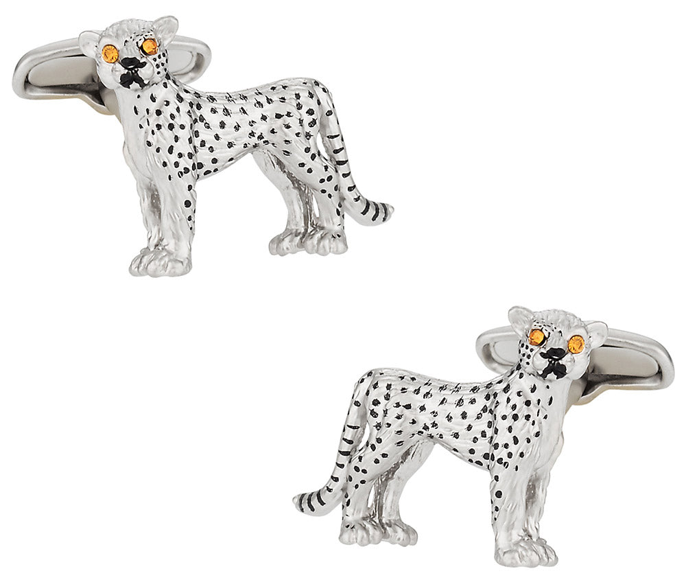 Cheetah Cufflinks with Swarovski Eyes