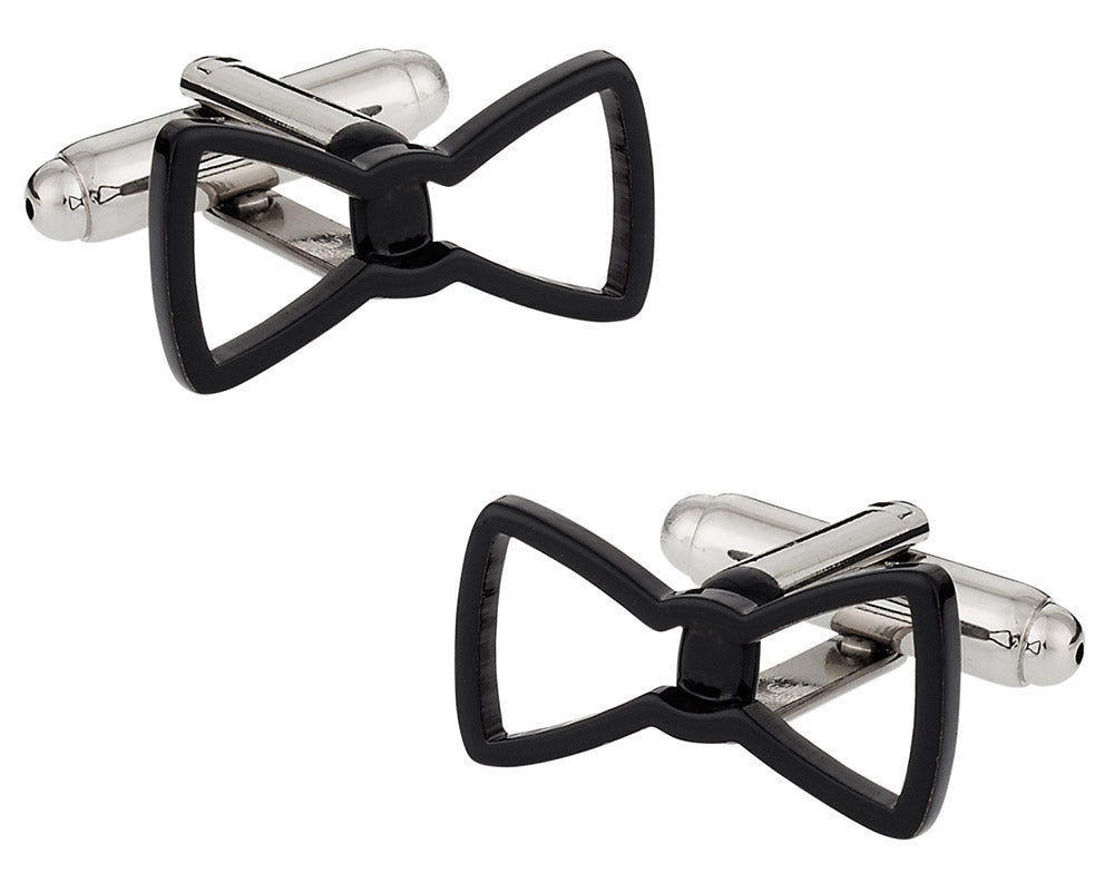 Cool Black Bow Tie Funny Formal Cufflinks