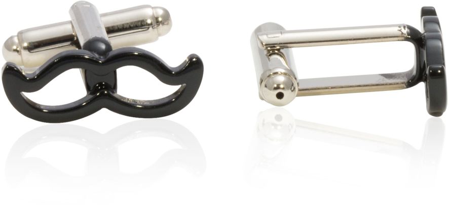 Movember Black Moustache Cufflinks