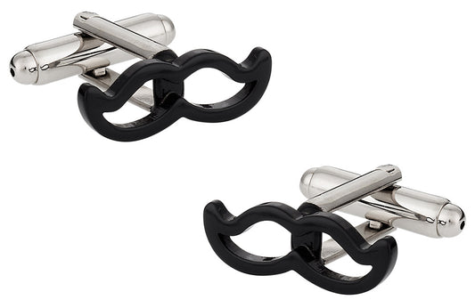 Movember Black Moustache Cufflinks