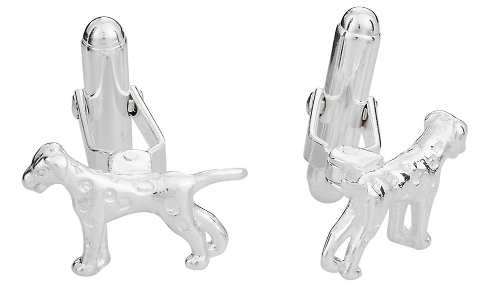 Dalmation Dog Cufflinks in Sterling Silver