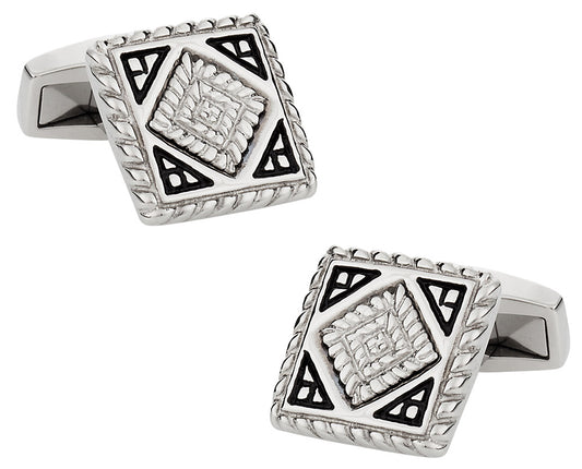 Detailed Stainless Steel Cufflinks