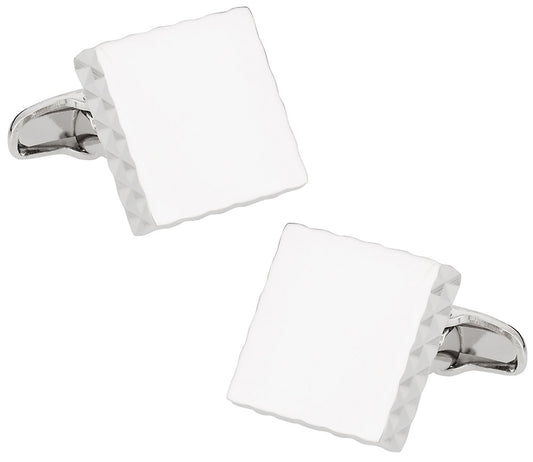 Diamond Edge Silver Cufflinks