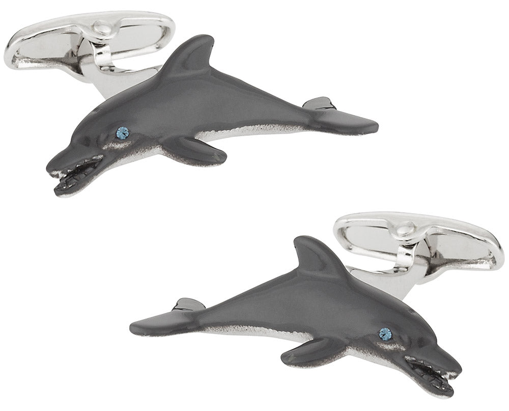 Dolphin Cufflinks Hand Painted