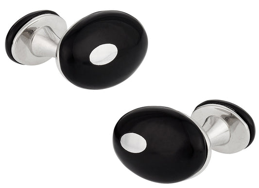 Double Black Onyx Silver Cufflinks