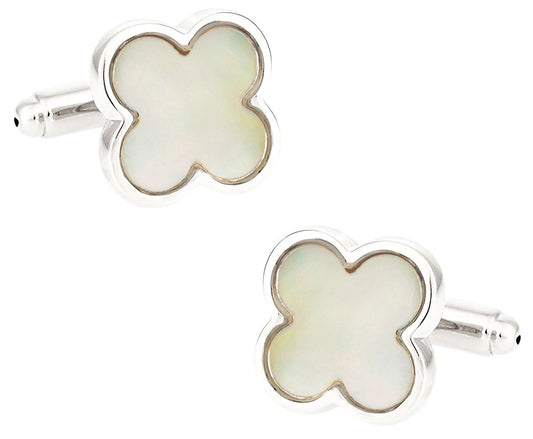 Exotic Mother of Pearl Clover Cufflinks