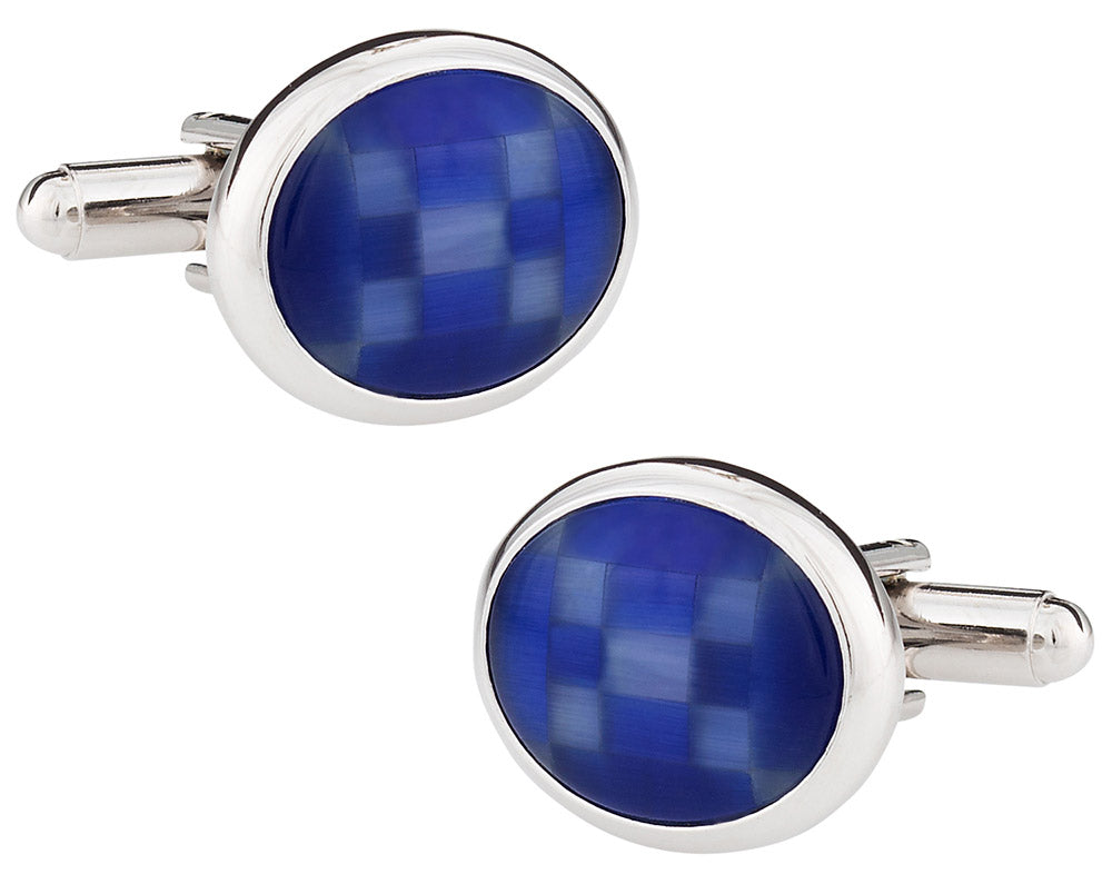 Fiber Optic Blue Cufflinks