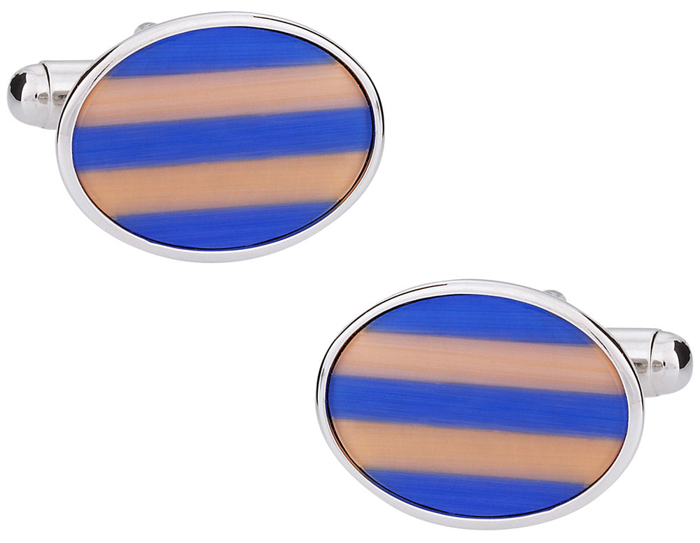 Fiber Optic Oval Cufflinks