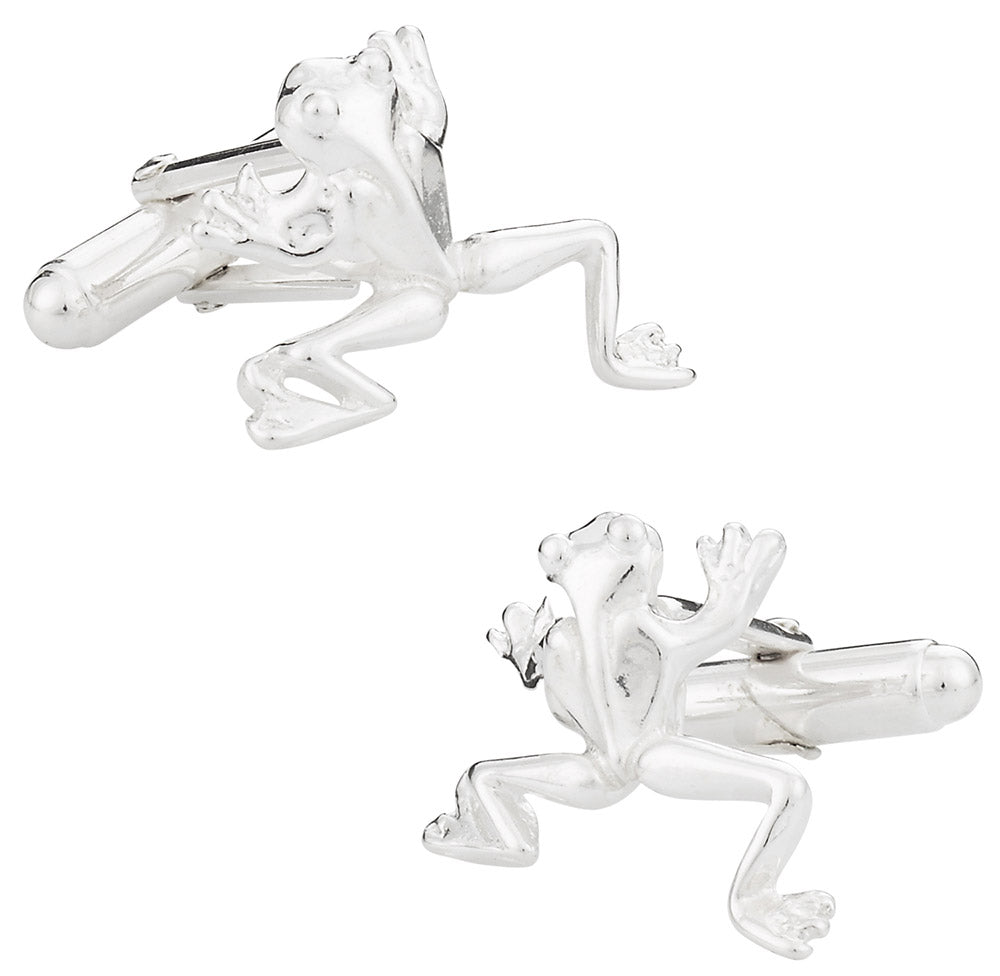 Frog Cufflinks in Sterling Silver