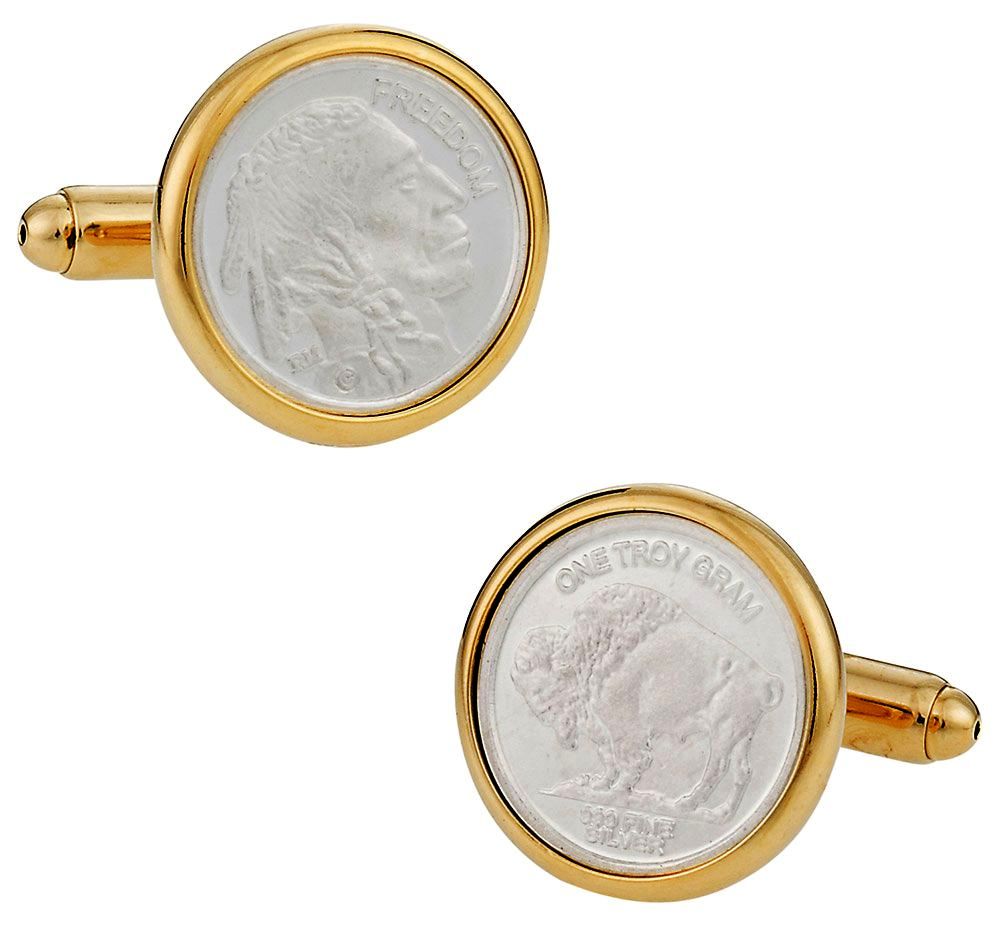 Genuine Silver Bullion Coin Cufflinks