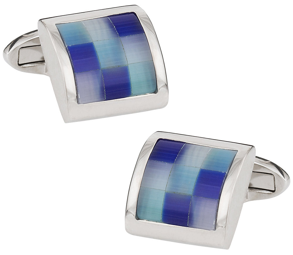 Glacier Blue Fiber Optic Cufflinks