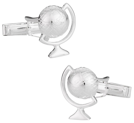 Globe Cufflinks in Sterling Silver