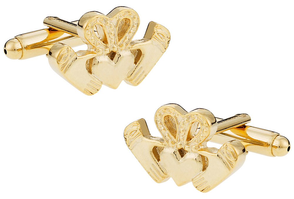 Gold Claddagh Cufflinks - Irish Love