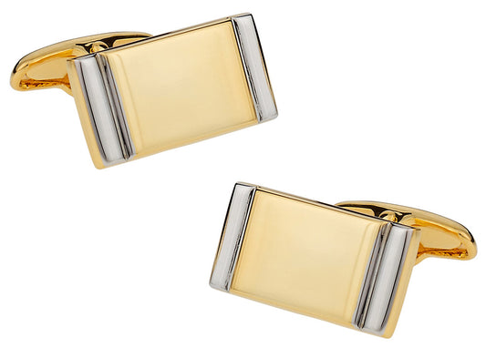 Gold Silver Bar Cufflinks