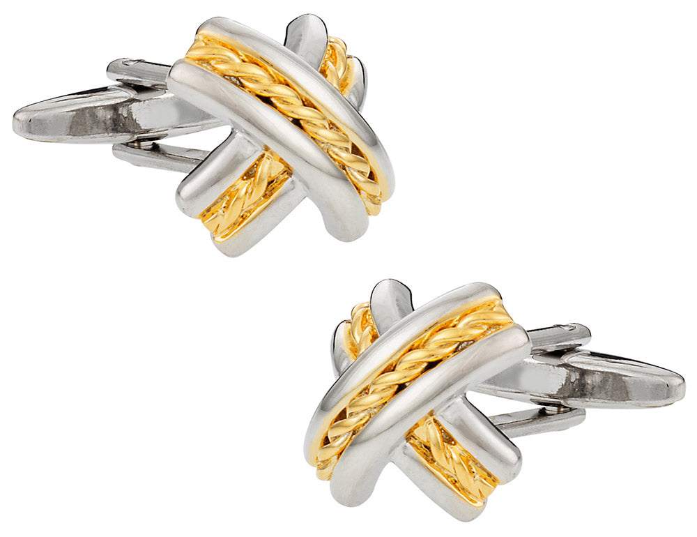 Gold Silver X Cufflinks