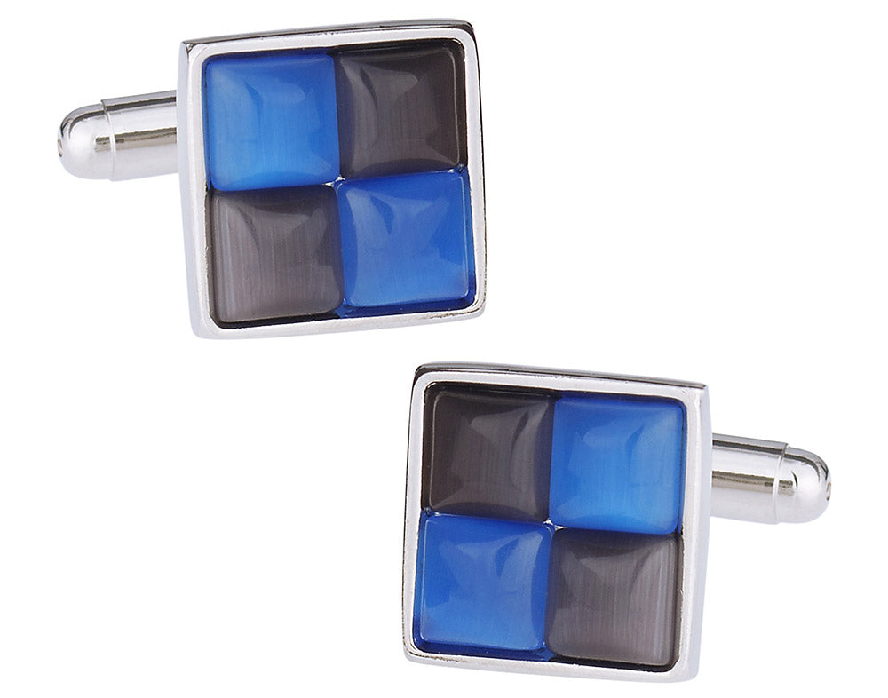 Gray & Blue Cufflinks