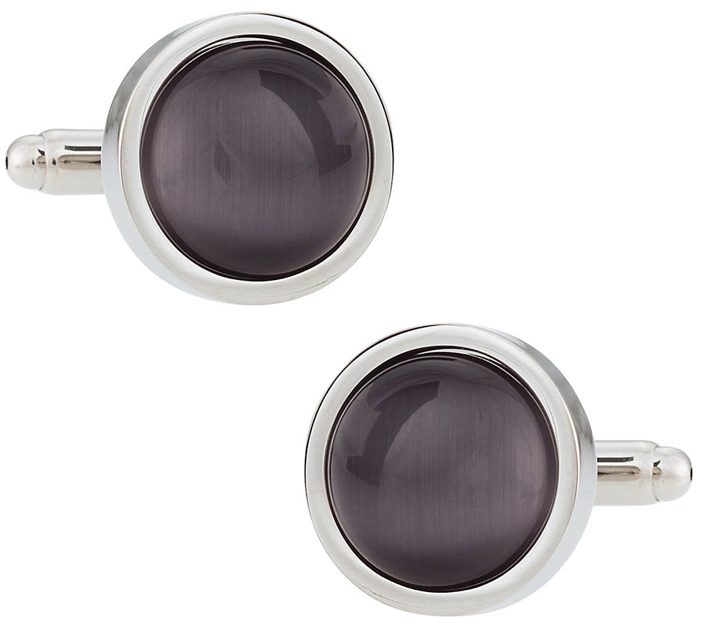 Gray Round Cufflinks