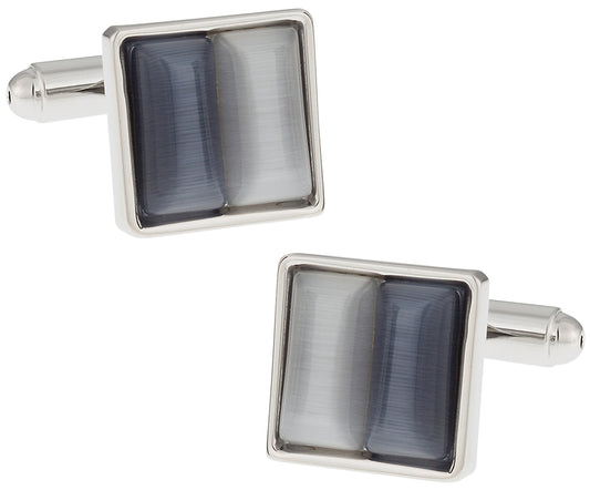 Gray & Silver Fiber Optic Cufflinks