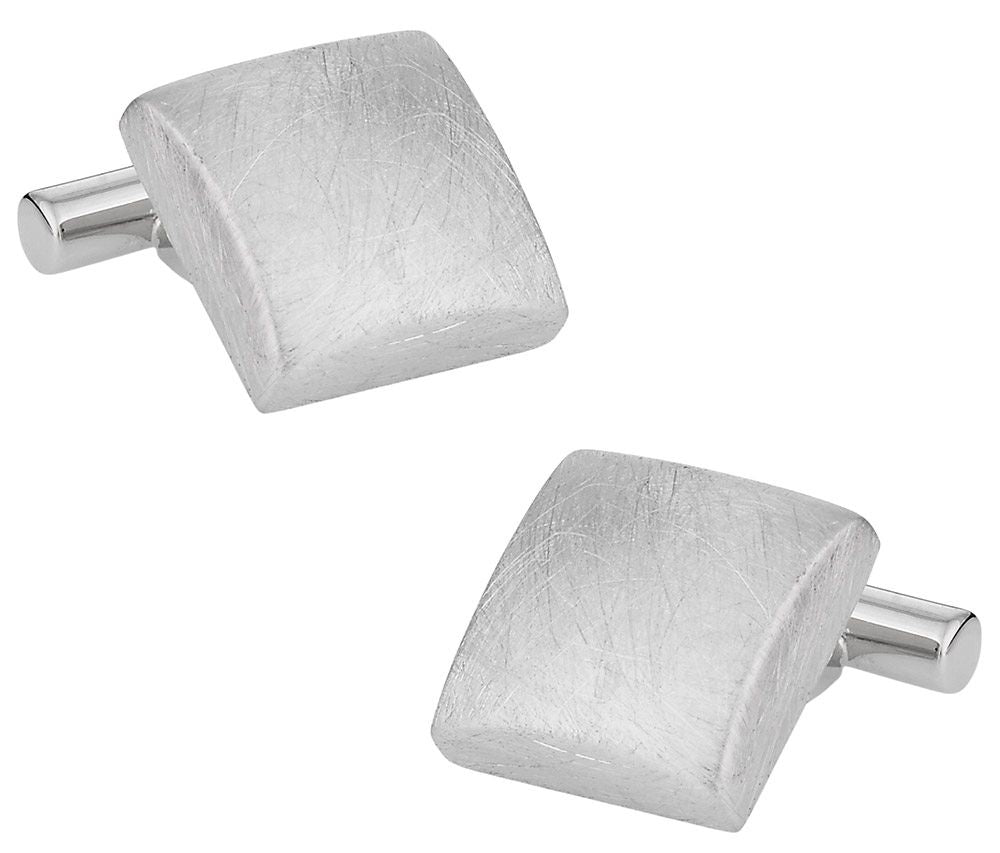 Hand Brushed Silver Cufflinks