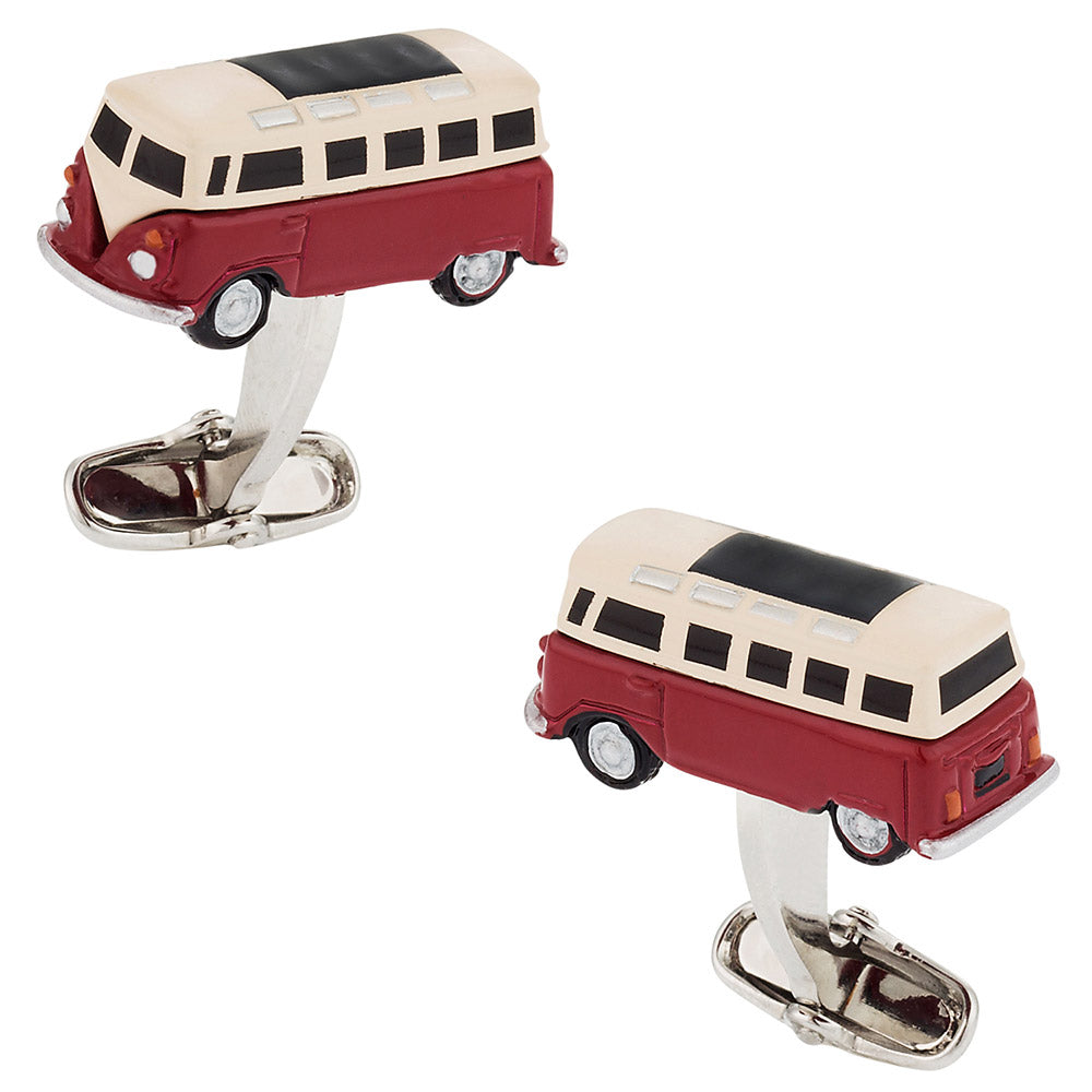 Hippie Bus Cufflinks Red